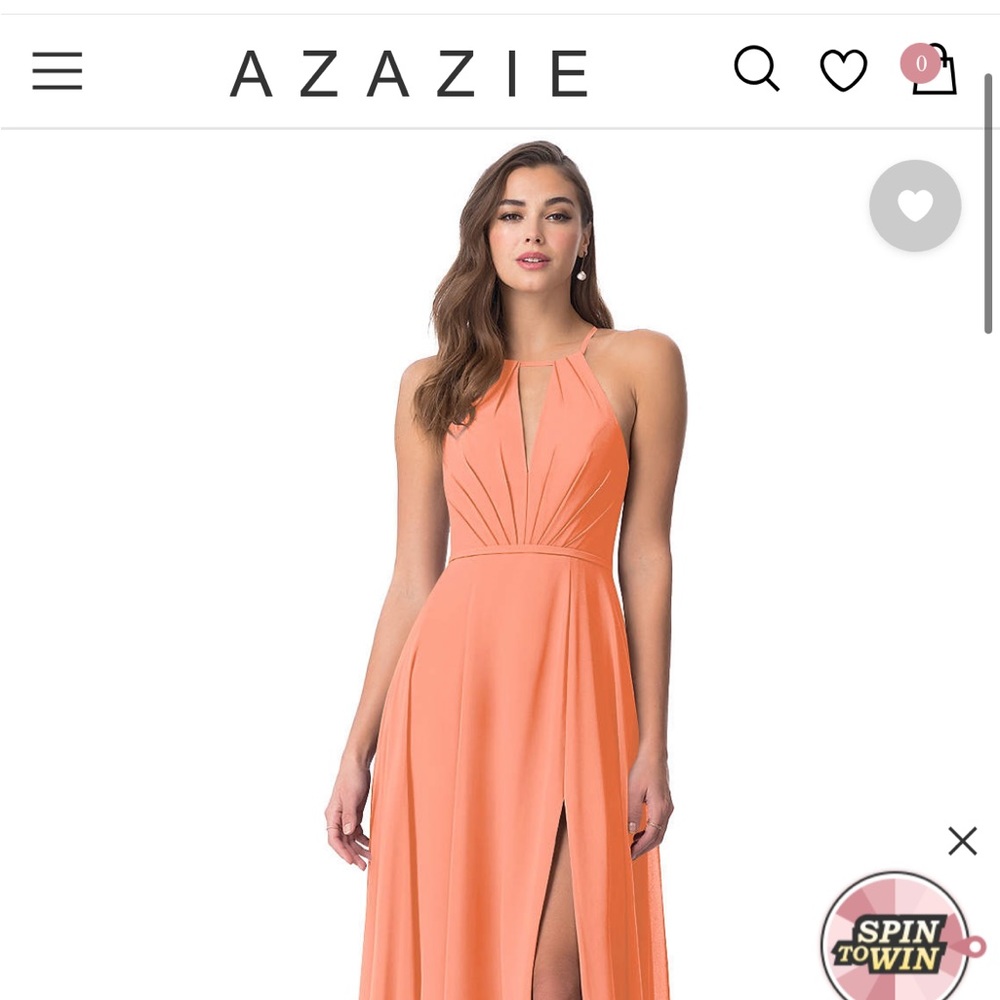 Azazie coral bridesmaid dress